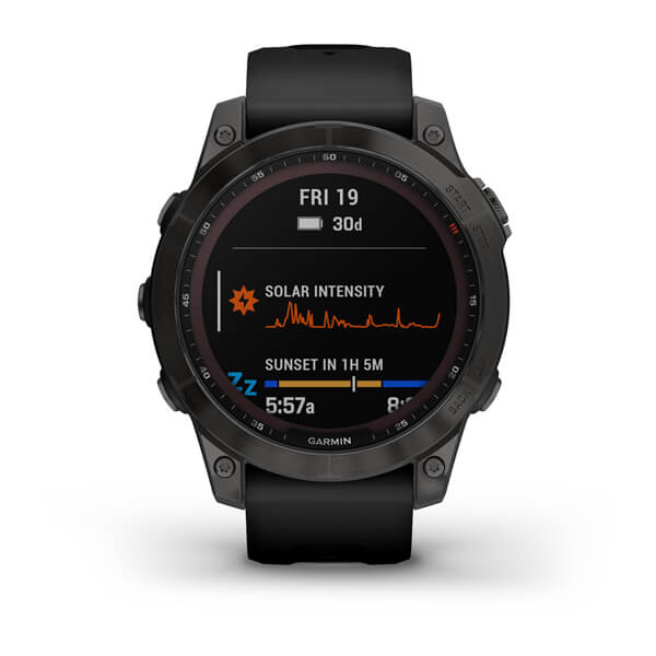 Garmin Fenix 7 Sapphire Solar титановый серый DLC с черным ремешком 010-02540-21 от прозводителя Garmin