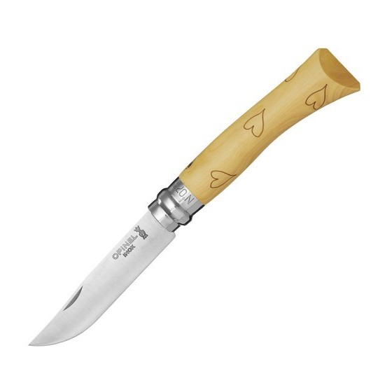 Нож Opinel №7 Nature, нержавеющая сталь, рукоять самшит, гравировка сердца, 001548 001548 от прозводителя Opinel