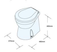 Унитаз судовой керамический 460х480, с электр.помпой 24В, плавное опускание крышки 29931-24 от прозводителя TMC
