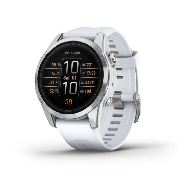 Garmin epix Pro (Gen 2) Standard Edition 42 мм, серебристый корпус, белый ремешок 010-02802-01 от прозводителя Garmin