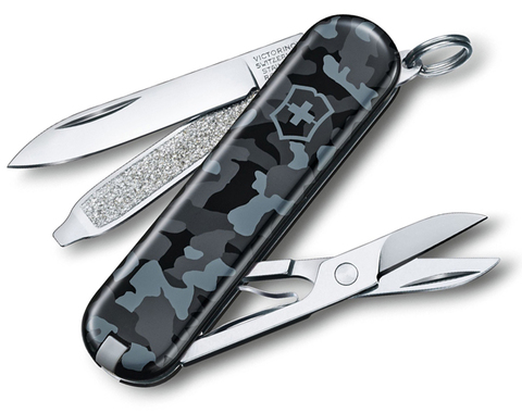 Нож Victorinox Classic SD, 58 мм, 7 функций, морской камуфляж 0.6223.942 от прозводителя Victorinox