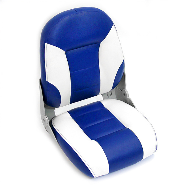 Сиденье мягкое складное Cruistyle III High Back Boat Seat, бело-синее 75131WB от прозводителя Newstarmarine
