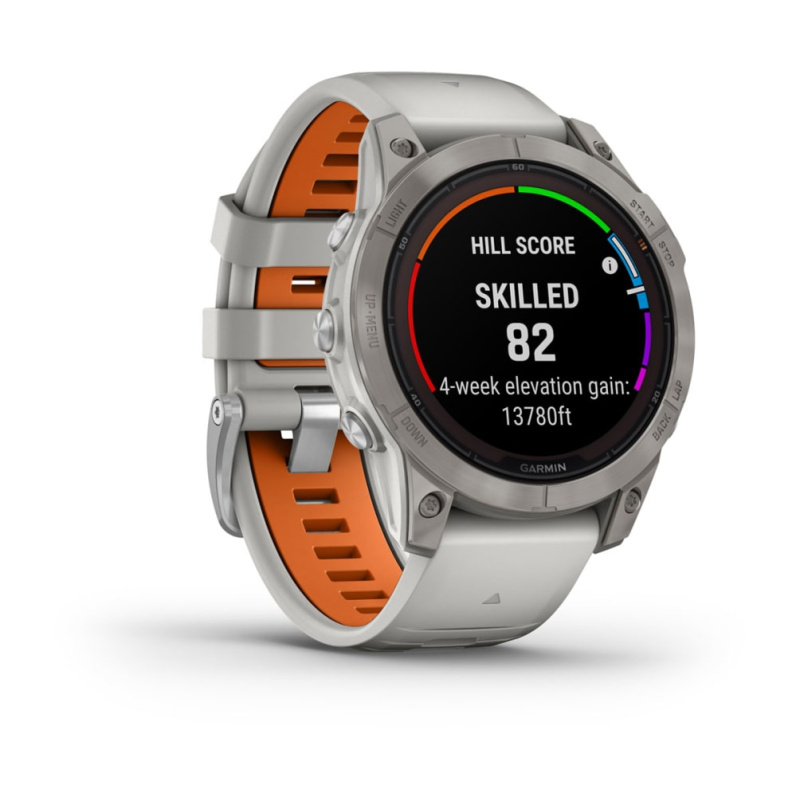 Garmin Fenix 7 Pro - 47 мм SOLAR | SAPPHIRE | Titanium with Fog Gray/Ember Orange Band