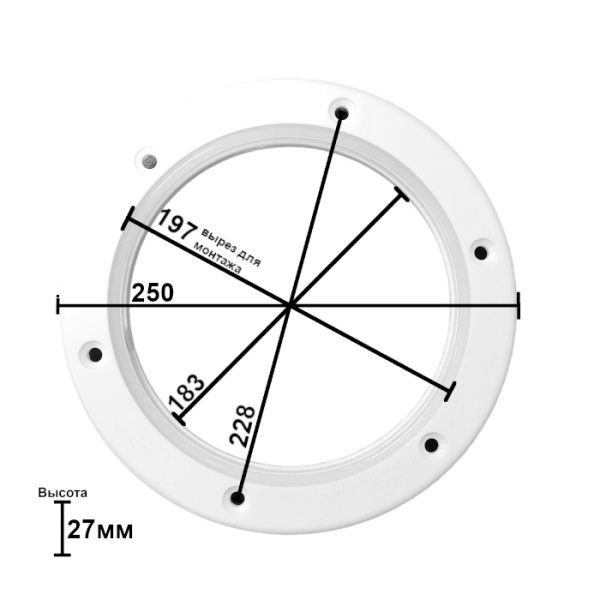 Крышка люка технологическая SUNFINE 183 мм, белая SF20313-2W от прозводителя SUNFINE MARIN