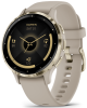 Garmin Venu 3s - 41 мм | Soft gold stainless steel bezel with French grey case and silicone band