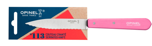 Нож столовый Opinel №113, деревянная рукоять, блистер, нержавеющая сталь, розовый 002036 002036 от прозводителя Opinel