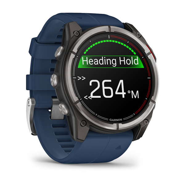 Garmin quatix® 8 - 51 мм, AMOLED, Sapphire, Titanium, синий силиконовый ремешок 010-02905-90 от прозводителя Garmin