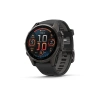 Garmin Fenix 8 - 43 мм AMOLED | Sapphire | Carbon grey DLC titanium with Black/pebble grey silicone band