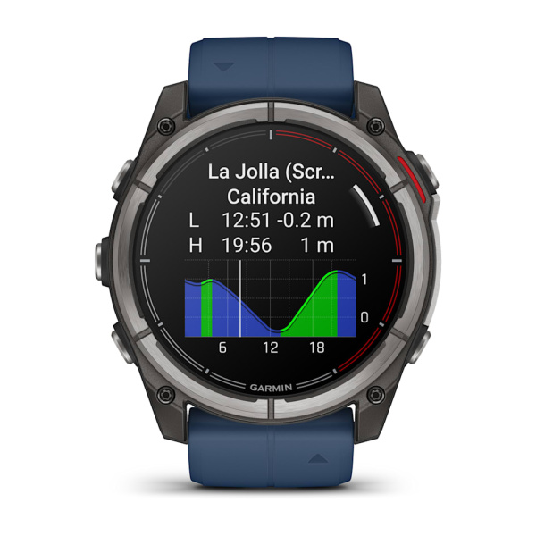 Garmin quatix® 8 - 51 мм, AMOLED, Sapphire, Titanium, синий силиконовый ремешок 010-02905-90 от прозводителя Garmin