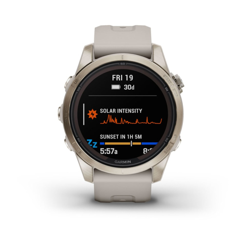 Garmin Fenix 7s Pro - 42 мм SOLAR | SAPPHIRE | Soft Gold with Light Sand Band