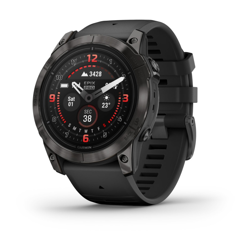 Garmin Epix Pro (Gen 2) - 51 мм SAPPHIRE | Carbon Grey DLC Titanium with Black Band