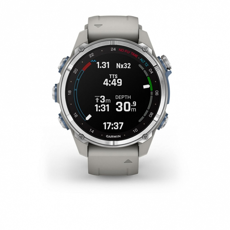 Garmin Descent Mk3 - 43 мм | steel/grey silicone band