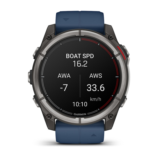 Garmin quatix® 8 - 51 мм, AMOLED, Sapphire, Titanium, синий силиконовый ремешок 010-02905-90 от прозводителя Garmin