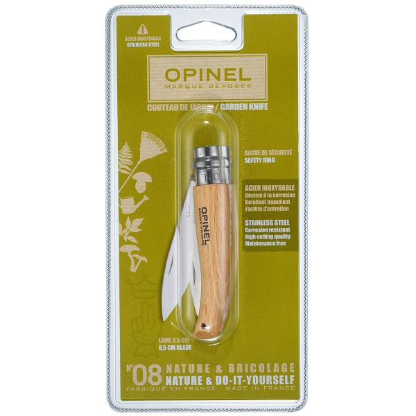 Нож Opinel №8 садовый, нержавеющая сталь, блистер, 001216 001216 от прозводителя Opinel