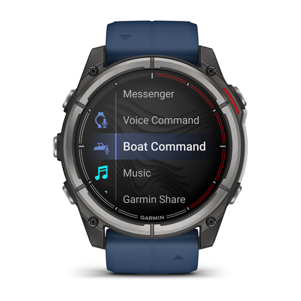Garmin quatix® 8 - 51 мм, AMOLED, Sapphire, Titanium, синий силиконовый ремешок 010-02905-90 от прозводителя Garmin