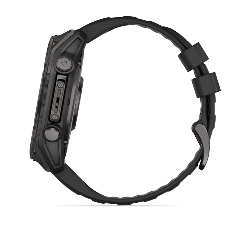 Garmin Fenix 8 - 51 мм AMOLED | Carbon grey DLC with Black/pebble grey silicone band