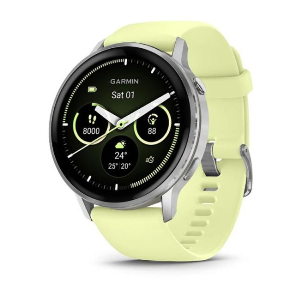 GARMIN VENU 4 – 45 mm Silver with Citron Silicone band 010-03014-02 010-03014-02 от прозводителя Garmin