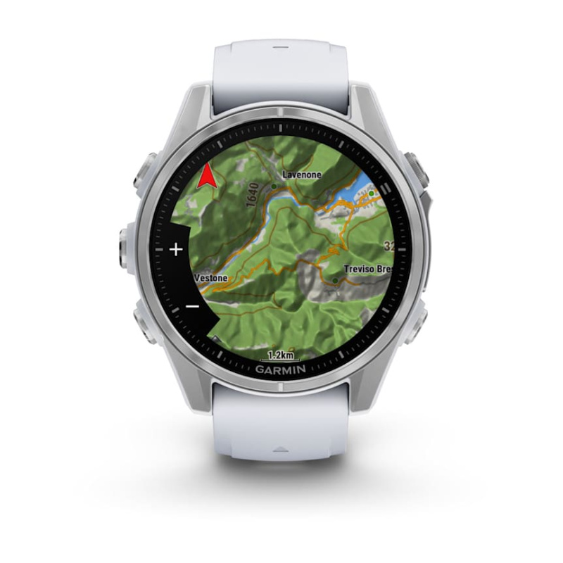 Garmin Fenix 8 - 43 мм AMOLED | Silver with Whitestone silicone band