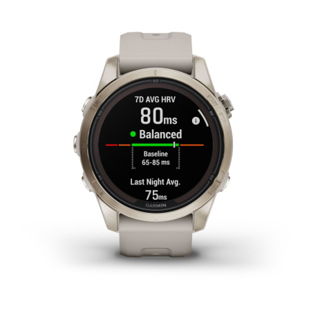 Garmin Fenix 7s Pro - 42 мм SOLAR | SAPPHIRE | Soft Gold with Light Sand Band