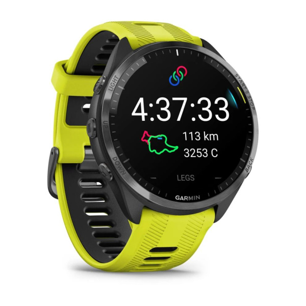 Garmin Forerunner 965 черные, темно-серый DLC титановый безель, с желто-черным ремешком 010-02809-12 от прозводителя Garmin